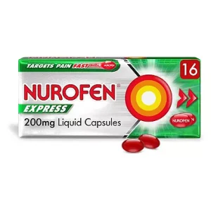 Nurofen Express Pain Relief 200mg Liquid Capsules – 16 Capsules